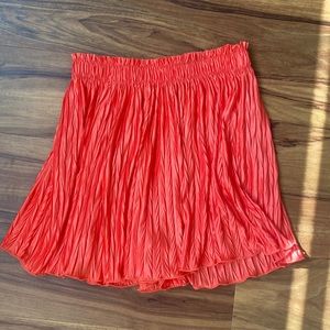 ASOS coral plisse mini skirt